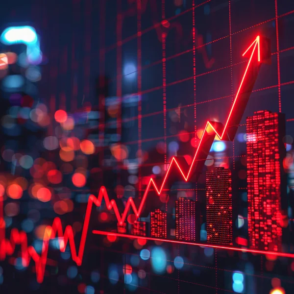 Rising chart illustrating business growth and increasing performance.